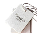 Luxury Custom Printed Embossed Recycled Cardboard Paper Material Special Garment Labels for Clothing Brand Name Logo Bags Shoes