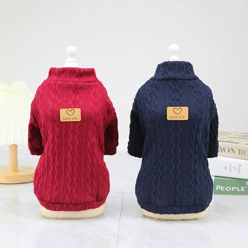 Winter Warm Soft Dog Sweater Pet Clothes Vetements Pour Chien Hondenkleding Teddy Chihuahua Clothes Wool Dog Sweater