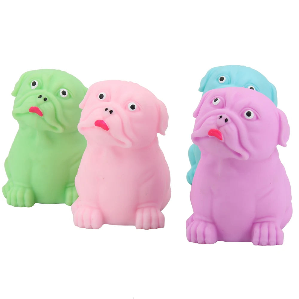 XTQ Factory Outlet Kids' Squeeze Toy Colorful Plastic Dog-Shaped Stress Ball for Stress Relief for Shar Pei Breed