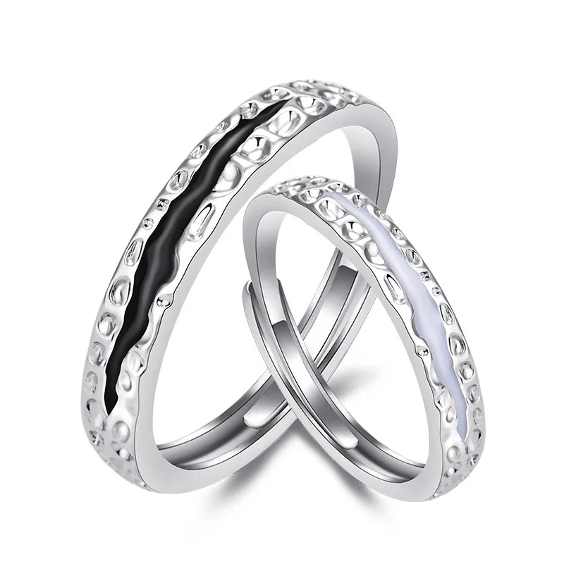 Diamond Couple Wedding Ring Sets Wholesale Trend Personality Open Adjustable Couple Ring Wedding Engagement Ring for Men Women