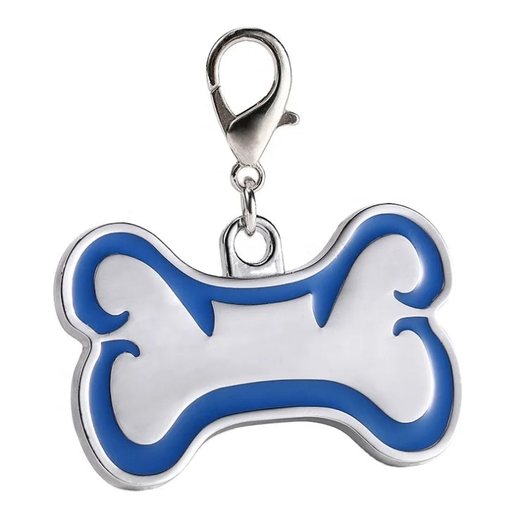 Custom Bone Shaped Enamel Logo Dog Tags Fashion Metal Pet Label with Hook Clasp Made of Zinc Alloy-Quality Hardware Supplier