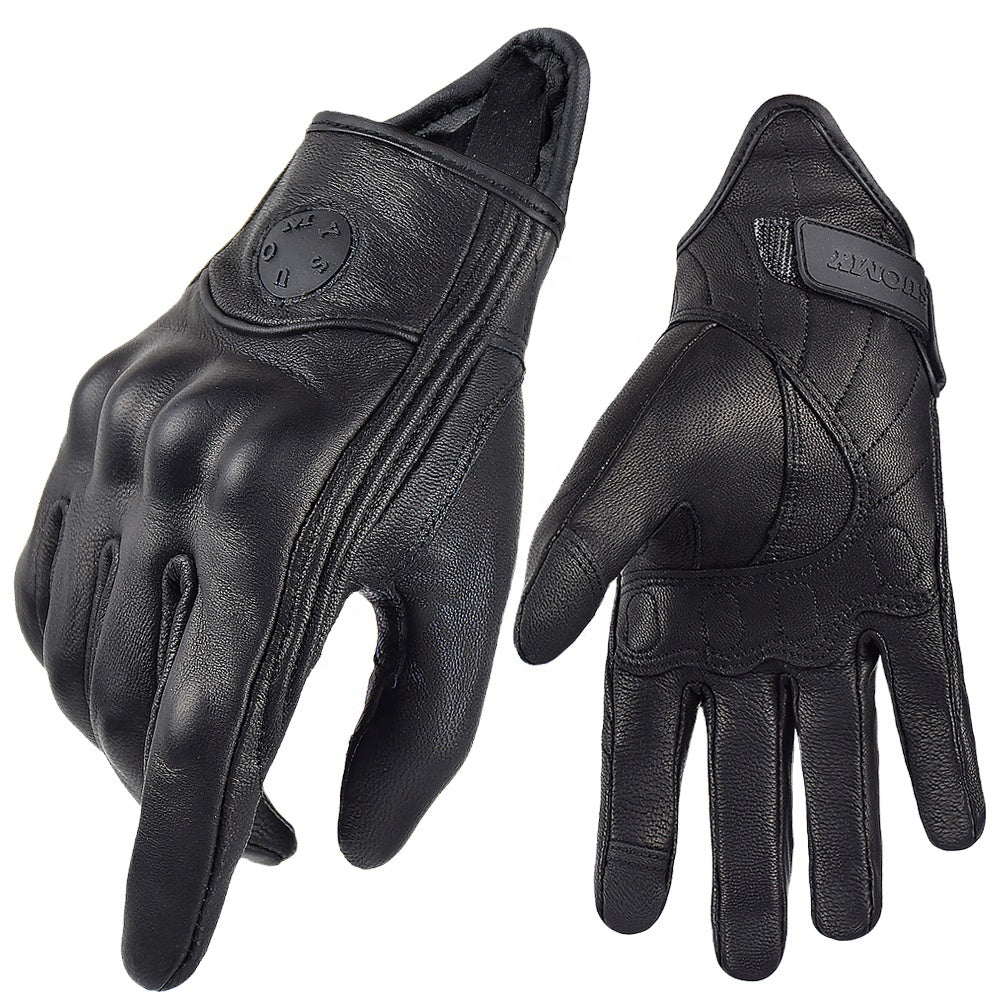Suomy Vintage Motorcycle Leather Gloves Goatskin Street Riding Glove Motorcyclist Retro Brown Motorbike Gloves Racing Men Woman