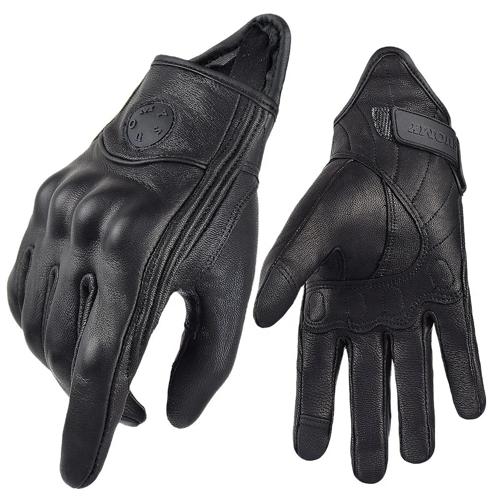 Suomy Vintage Motorcycle Leather Gloves Goatskin Street Riding Glove Motorcyclist Retro Brown Motorbike Gloves Racing Men Woman