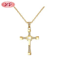Guangzhou Supplier Simple Design Religious Jewelry Gold Plated Cross Necklace