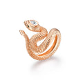 Hot Sell 2026 Christmas Moissanite Pear Shape 925 Sterling Silver Snake Fine Jewelry Rings for Gift