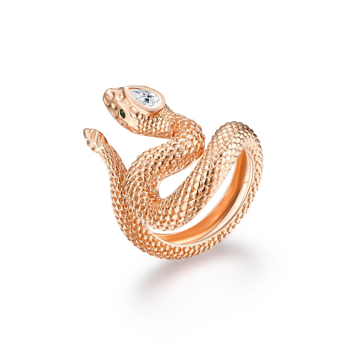 Hot Sell 2026 Christmas Moissanite Pear Shape 925 Sterling Silver Snake Fine Jewelry Rings for Gift