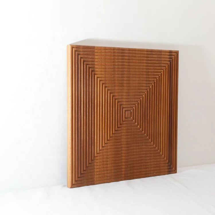 Modern 3D Solid Color American Walnut Decorative Curved Fluted Oak Grain Office Woody Wall Panels