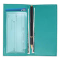 Custom Logo Men Women RFID Blocking Pu Leather Checkbook Cover Wallet With Pen Holder