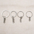 Wholesale DIY Silver Tone Metal Keychains Flat Keyring Chain with Stainless Steel Split Rings Jewelry Accessories