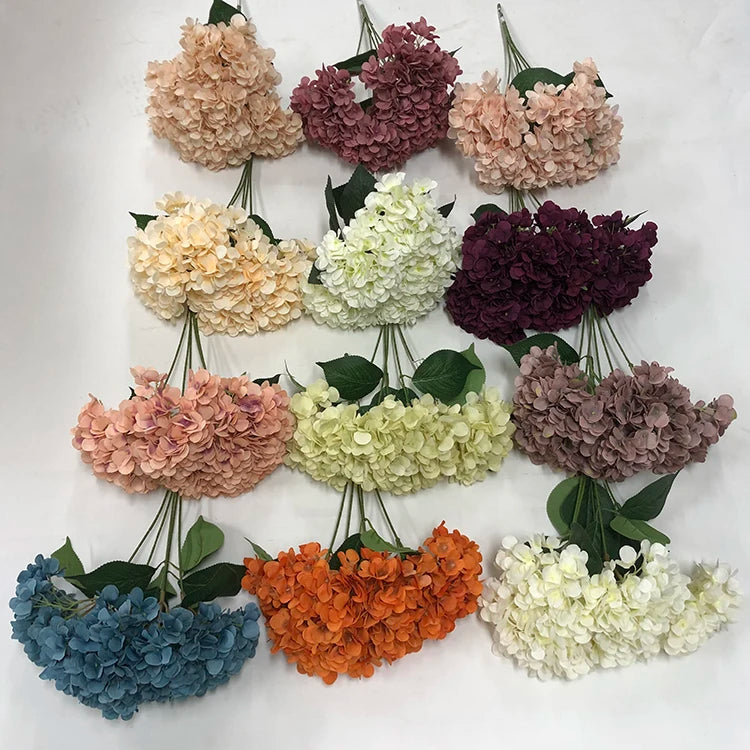 Z-0232   Beautiful Colorful Artificial Flowers Bushy Silk Hydrangea Artificial Flowers