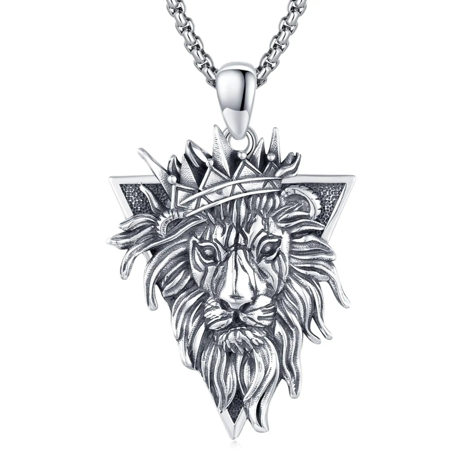 Mandala Lion Necklace 925 Sterling Silver Lion Pendant Necklace Jewelry Gifts