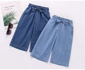 2025 New Spring Girls Casual Jeans Korean Style Fashion Kids Bow Pants Girl Casual Loose Trousers