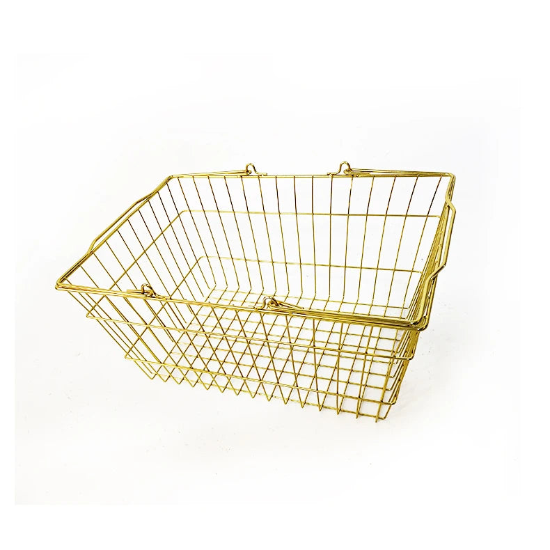 Custom Supermarket Wire Shopping Basket Popular Retail Product Home Metal Mesh Storage Basket
