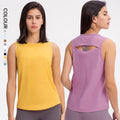 SHINBENE Women's Lightweight Summer Sleeveless Gym Top Plus Size Back Open Tank Top Breathable Hip Length Shirts
