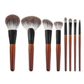 Factory Direct Wholesale Highend Natural Animal Hair Wood Powder Foundation Blusher Eye Shadow Makeup Brushes