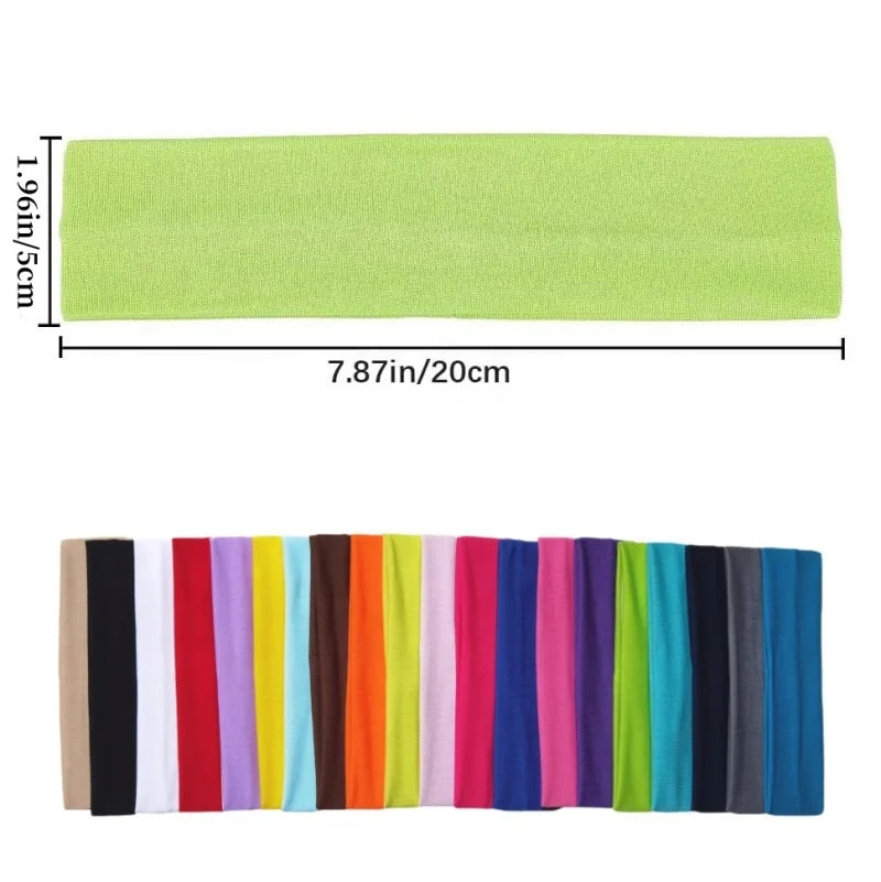 Wholesale Custom Plain Dry Sport Yoga Elastic Hair Band Gym Workout Fitness Fit Athletic Makeup Headbands Sweat Bands for Head