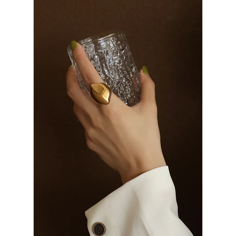 Wholesale European and American Style Handicraft Personalized Fashion Special-Shaped Geometric Ring Female Index Finger Ring