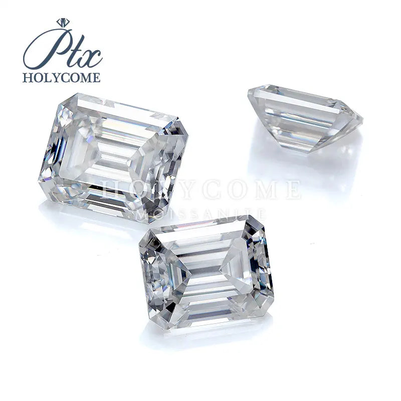 Holycome White Clipped Corners Emerald Cut Moissanite Moissanite Emerald Cut Moissanite Loose