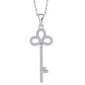 Wholesale Customized Rhodium Plated Sterling 925 Romantic Charm Pendants Women 3A Zircon Silver Bling Key Tiny Heart Pendant