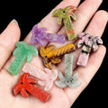 22*28mm Natural Gemstone Coconut Tree Charm Pendants Healing Crystal Multicolor Coconut Tree Necklace Charm Pendant Accessory
