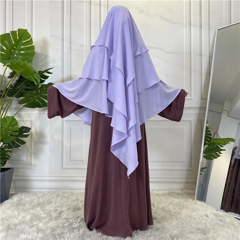 Wholesale Dubai QA  TR SA 15 Color  Islamic Muslim Long Khimar Soft Khimaar Hijab for Islamic Prayer