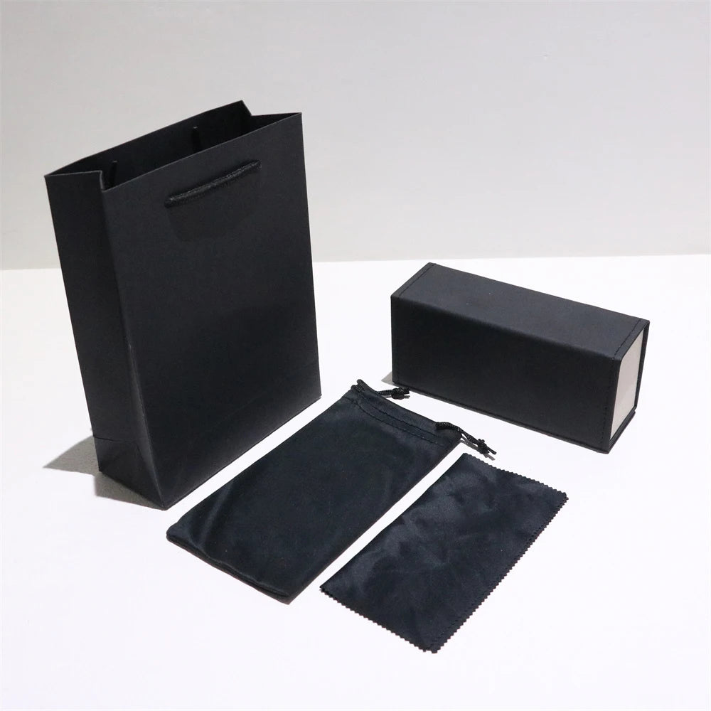 Lmamaba Custom Logo Luxury Popular Black Foldable Glasses Box PU Leather Sunglasses Packing Stock Eyeglasses Case & Bag