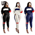 Clearance Sales Fall Women Clothing Plus Size Casual Sweatshirt Top and Sweatpants Sports 2 Piece Jogging Set