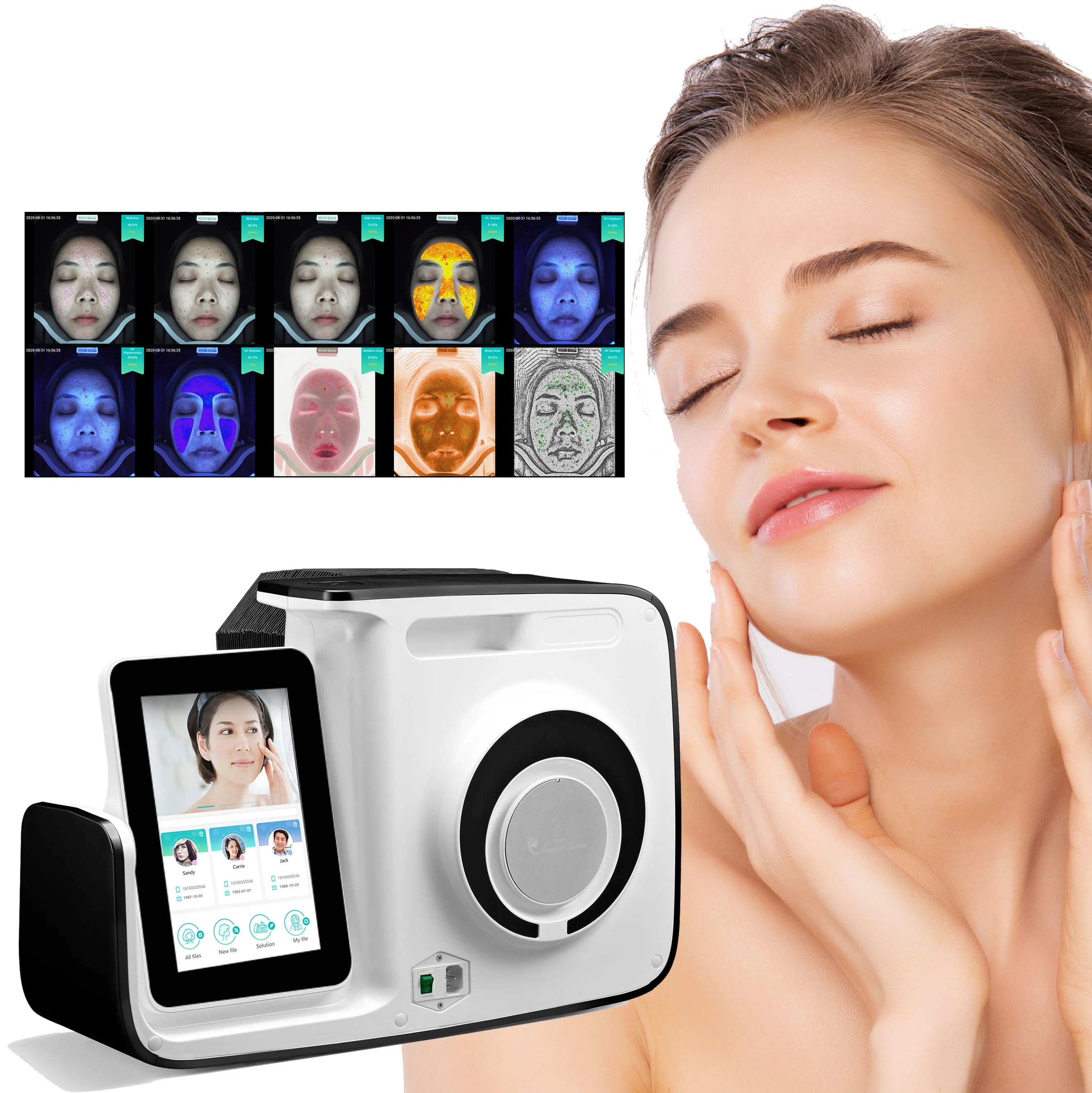 Y Portable 3D AI Scanner Camera Device Facial Test Skin Face Analysis Machine Skin Analyzer Machine Faling AI Skin Analyzer