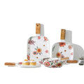 Mfashion Nordic Hand Painted Underglaze Ceramic Plate with Wood Handle Steak Snack Tray Creative Fruit Dishes CNLF