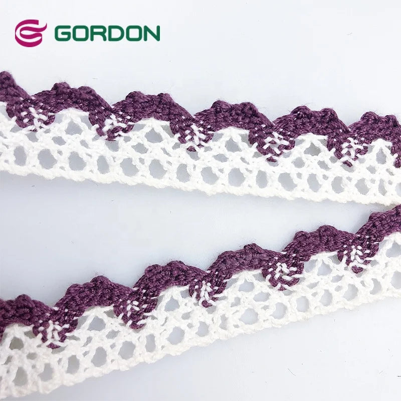 Gordon Ribbons Wholesale Embroidery Lace Fabric Home Textile Wedding Dress Making Wave Edge Cotton Lace Eco-Friendly Garments