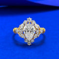 Custom Vintage 925 Sterling Silver 6*9mm Pear-shaped Teardrop Zircon Ring for Women