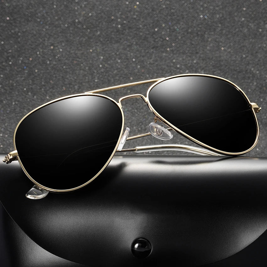 Fashion Luxury 2022 Metallic Mirror Shades 70s Sunglasses Tac Lens Polarized Metal Frame Driving Sun Glasses for Men