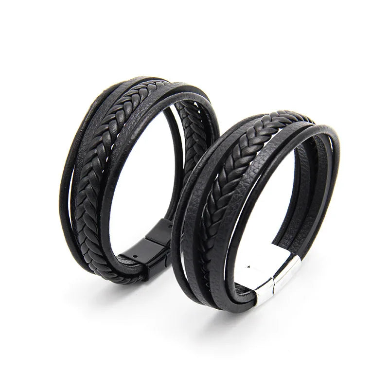 G783 Wholesale Jewelry Men Handmade Rope Bracelet Classic Mens Black Braided Leather Bracelets