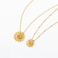 Joolim Jewelry 18K Gold Plated Daisy Sunflower Pendant Necklace Stainless Steel Necklace Tarnish Free Jewelry Wholesale MegaBDM