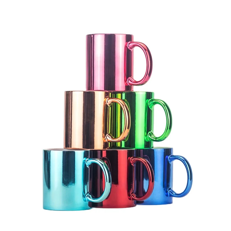 Auplex 11ozsublimationmugswholesale Plating Sublimation Mug with Gold Handle Sublimationmugs