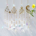 Hanging Moon Sun Crystal Suncatcher Chandelier Prisms Crystal Rainbow Maker for Decoration