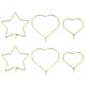 Factory Wholesale Heart Hoops Circle Wire Star Loop Earrings DIY Jewelry Making Dangle Earring Accessories