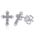 Wholesale Cross Design Iced Out Grade D Moissanite Earrings 925 Sterling Silver  0.36ct Moissanite Stud Earrings
