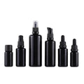 Wholesale Matte Black Glass Essential Oil Bottles with Perfume Spray & Shampoo Plastic Sprayer Pump OEM Black Dropper Bottle