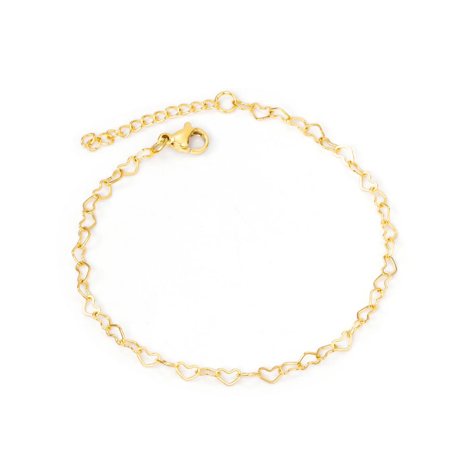 Fashion 18K PVD Gold Plated Wholesale Stainless Steel Jewelry Clasp Bracelet Minimalism Hollow Heart Bracelet Bangles for Women