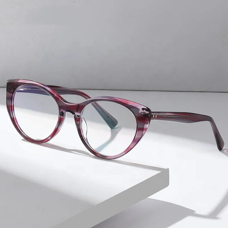 Jiuling Eyewear Vintage Cat Eye Custom Hand Made Acetate Frame Spectacles High End Blue Light Blocking Glasses Frame Eyeglass