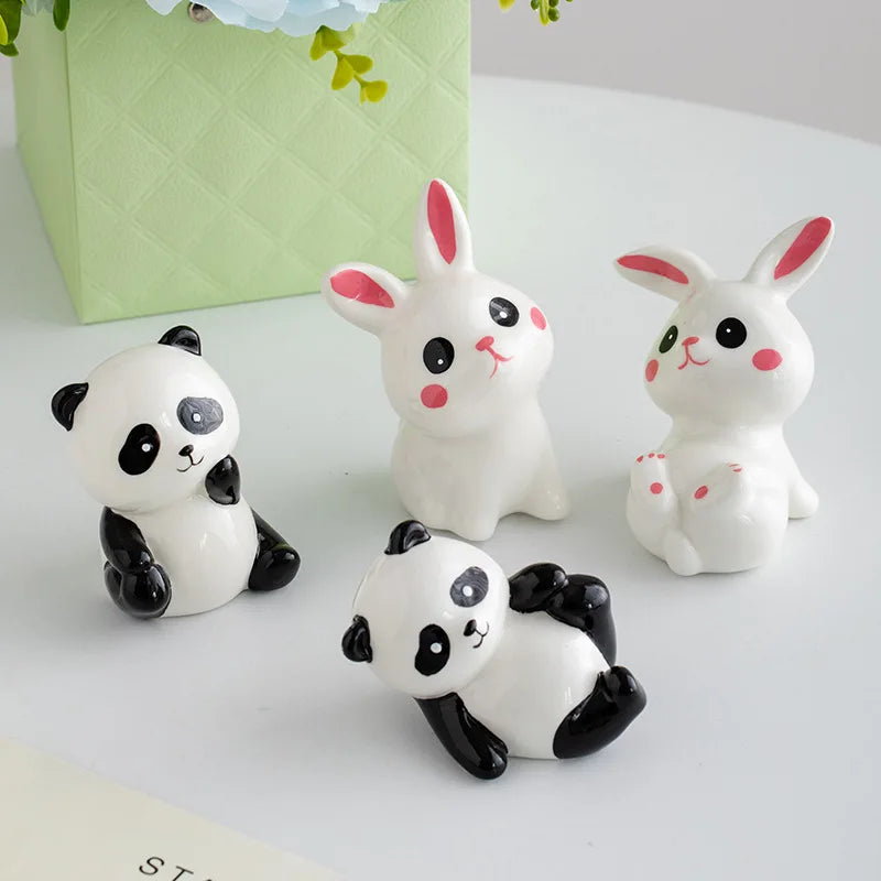 Cute Panda Ceramic Decoration Ornaments Modern Daily Gifts Living Room Desktop Bedroom Office Anniversary Celebrations Vertical