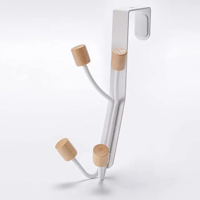 Bathroom Bedroom Door Hangers White 4 Hooks Over the Door Hook Door Coat Hanger