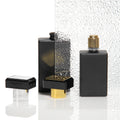 Cosmetic Packaging 10ml 30ml 50ml 100ml Empty Square BLACK Glass Perfume Bottle With Spray Pump Cap