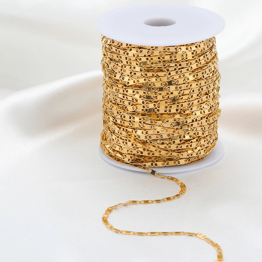Fashion Stainless Steel Bulk Chains for DIY Jewelry Necklace Component Crafts Handmade Supplies Accessories