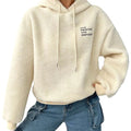 Wholesale Factory Price Letter Embroidery Drawstring Hoodie Custom logo Drop Shoulder Long Sleeve Pullover Hoodie for Women