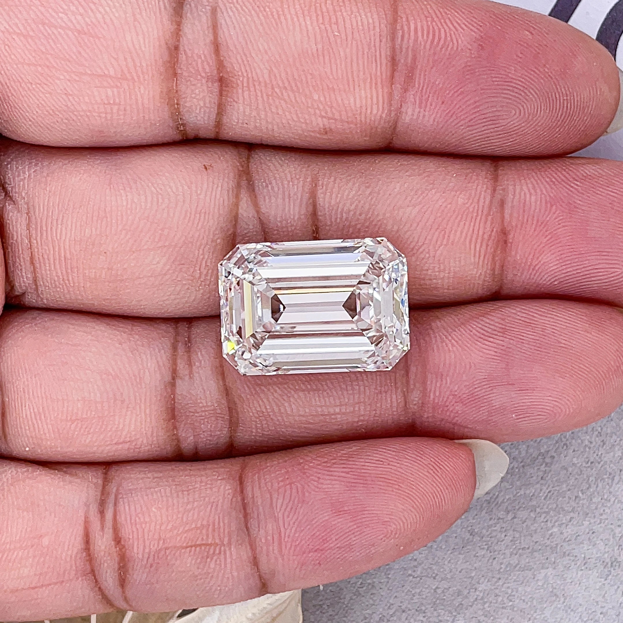 Starsgem Emerald Cut 10ct E VVS2 Big Size Lab Grown Diamond CVD Lab Diamonds