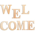 Tailai 8 Inch Large Wooden Letter Welcome Letters Sign Cutout Rustic Welcome Decoration for Home Bar Classroom Wedding Party