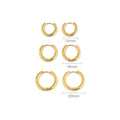 Simple Stainless Steel PVD 18K Gold Plated High Polish 3MM Wide Wire Circle Earrings Hoop Earring Jewelry for Women