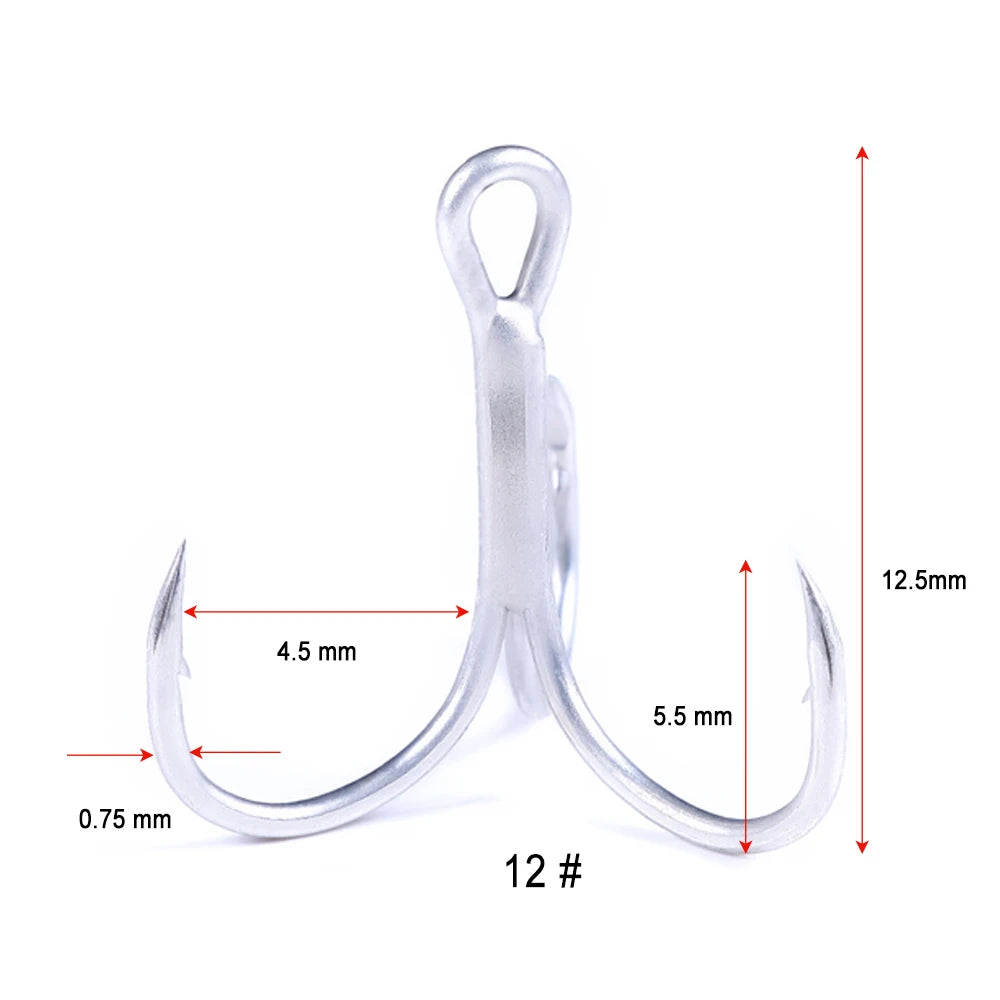 HENGJIA Treble Fishing Hook for Fresh Water Salt Water Triple Fishing Hook with Sharp Hook